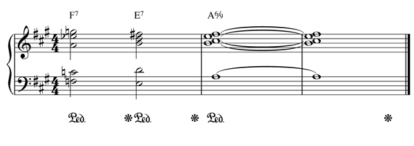Accords jazz au piano VIb-V7-I69-A