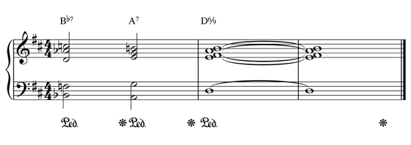 Accords jazz au piano VIb-V7-I69-D