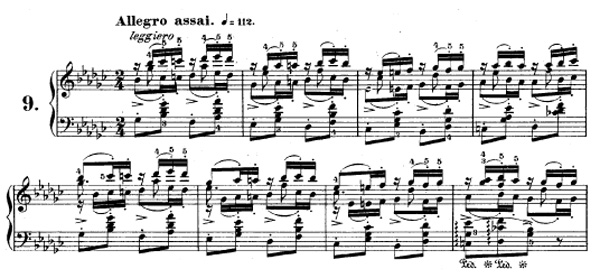 Partition d'une étude de Chopin etude-opus-25-09